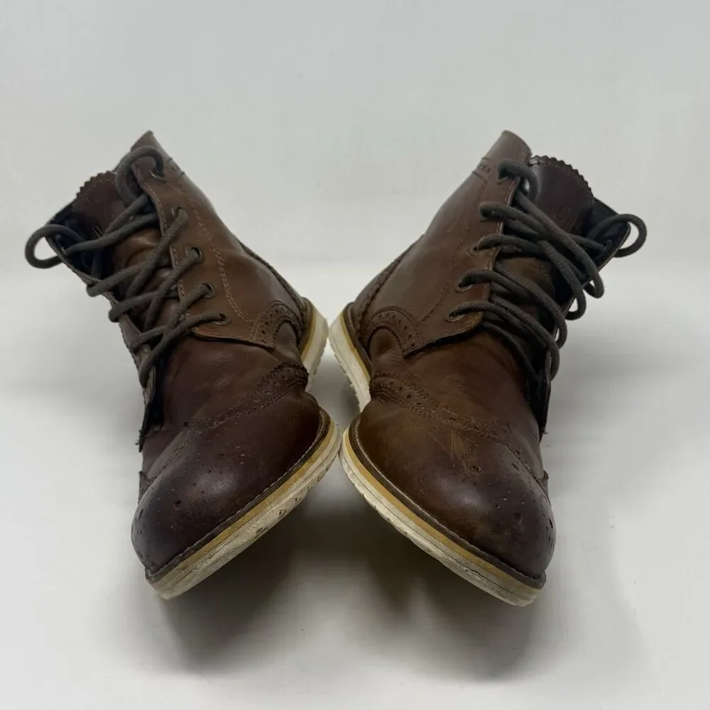 Crevo Boardwalk Chukka Boots Mens 13 Brown Leather Lace Up Hipster City Preppy